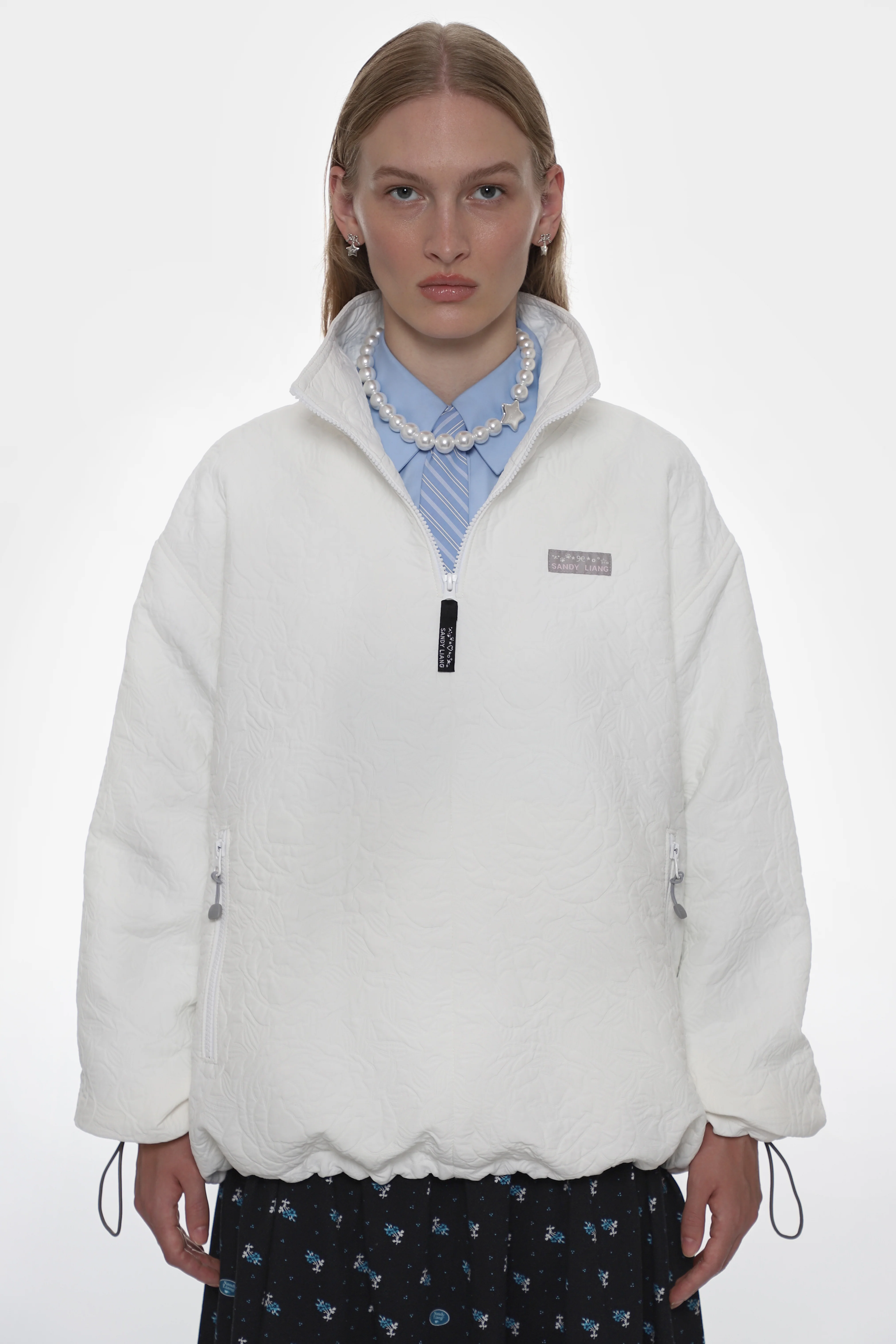 ASCHER PULLOVER IN WHITE JACQUARD - Image 5