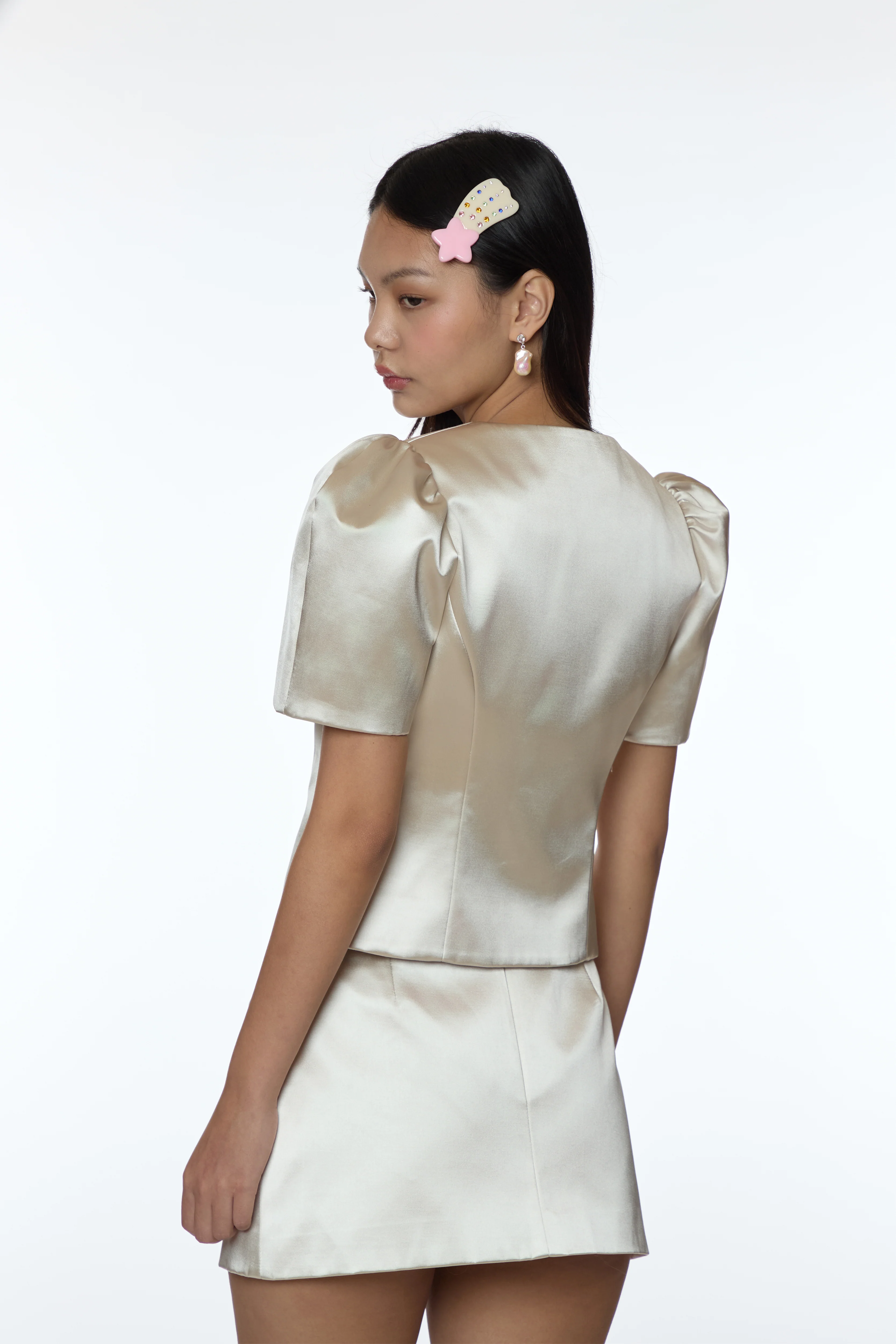 BONNY JACKET IN CHAMPAGNE SATIN - Image 4
