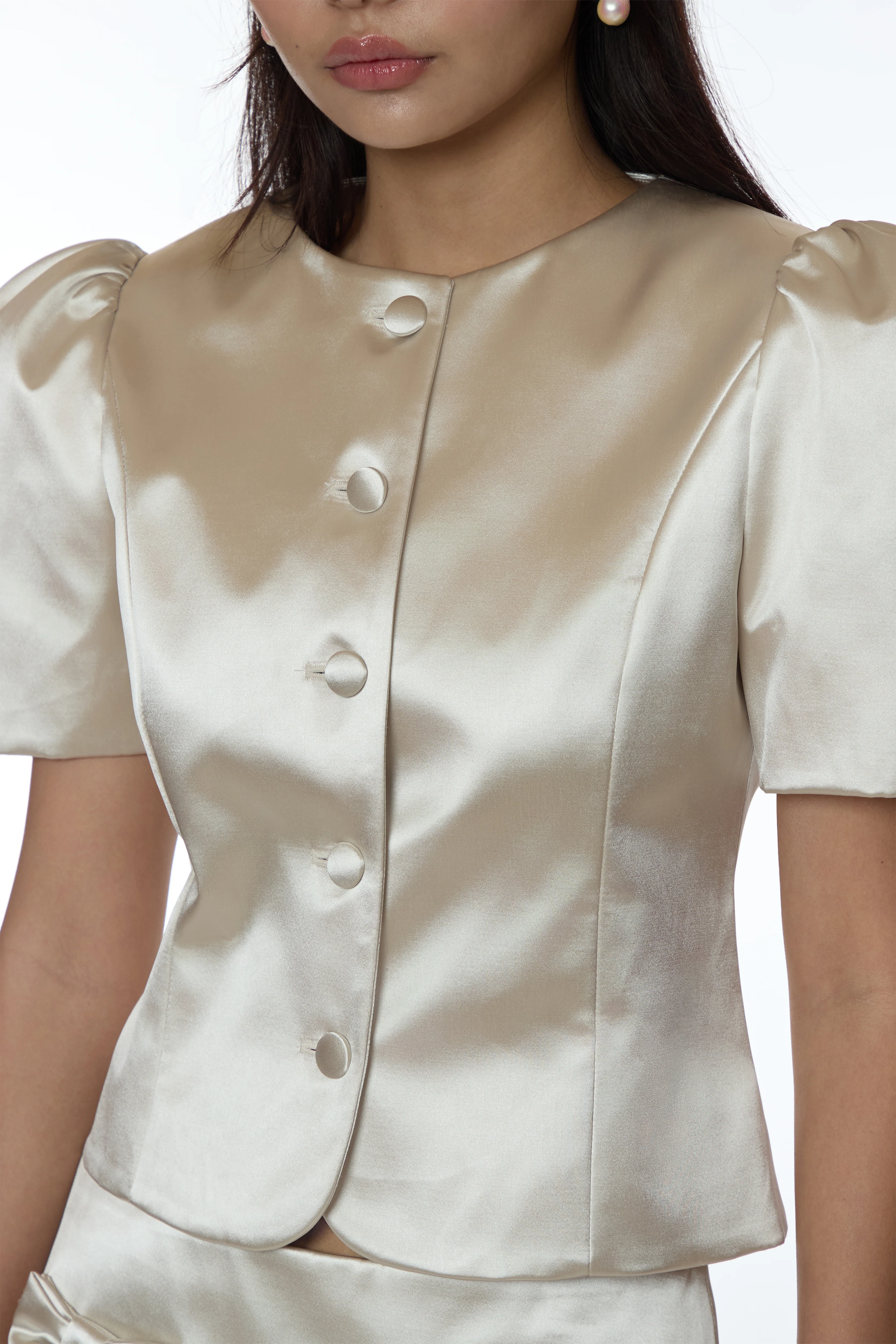 BONNY JACKET IN CHAMPAGNE SATIN - Image 5