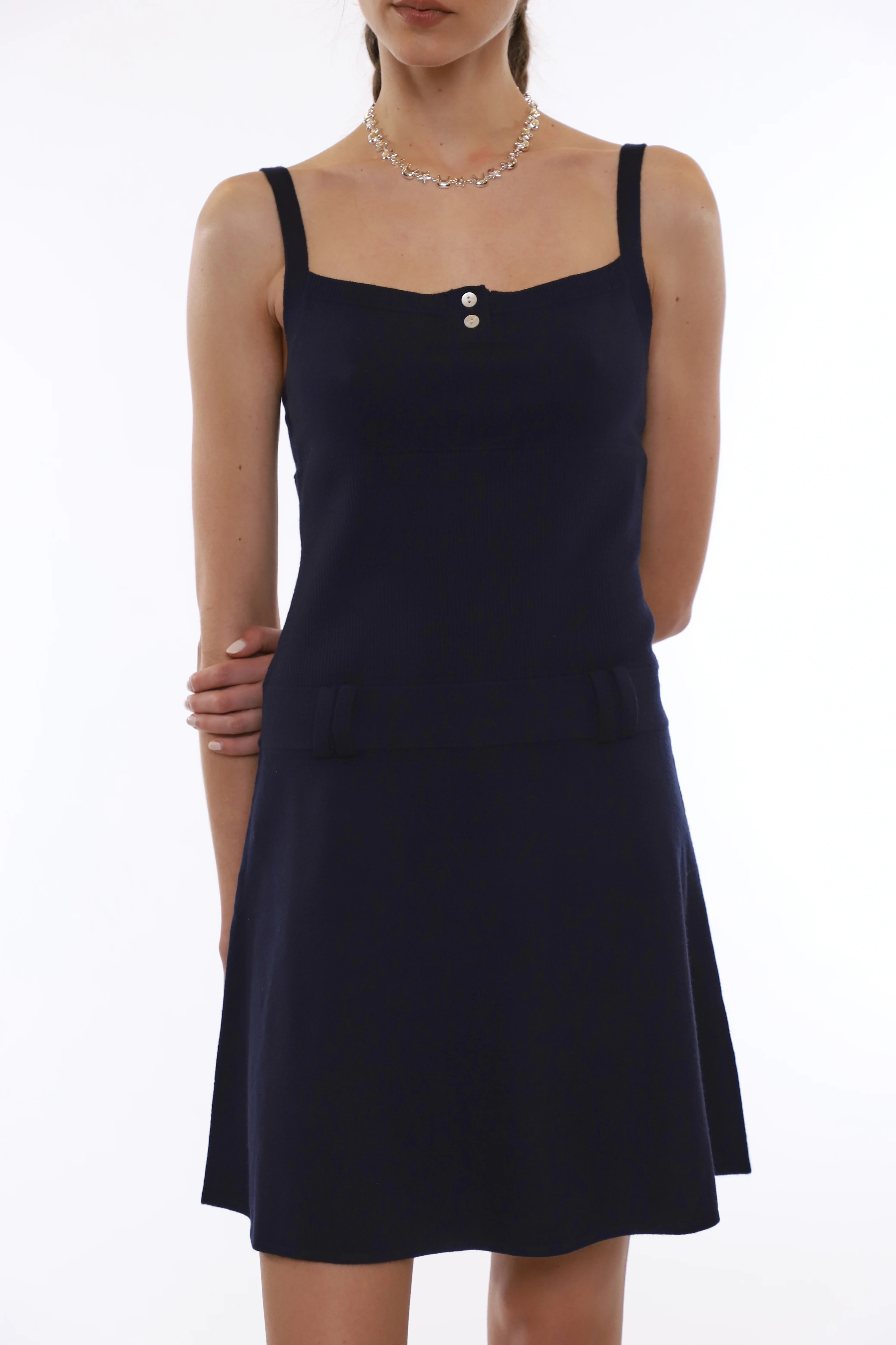 GLACE DRESS IN DARK NAVY - Image 5