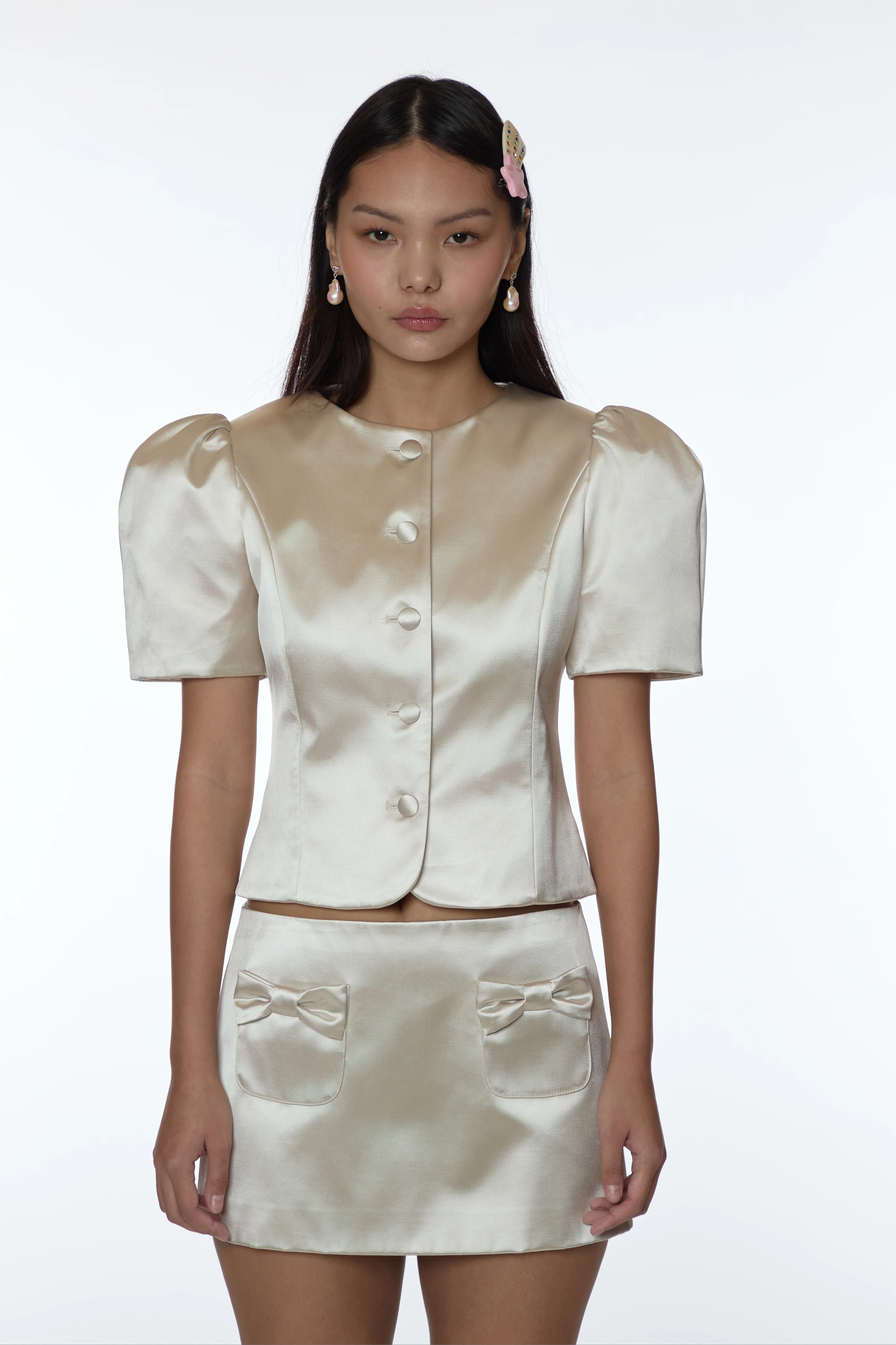 BONNY JACKET IN CHAMPAGNE SATIN - Image 6