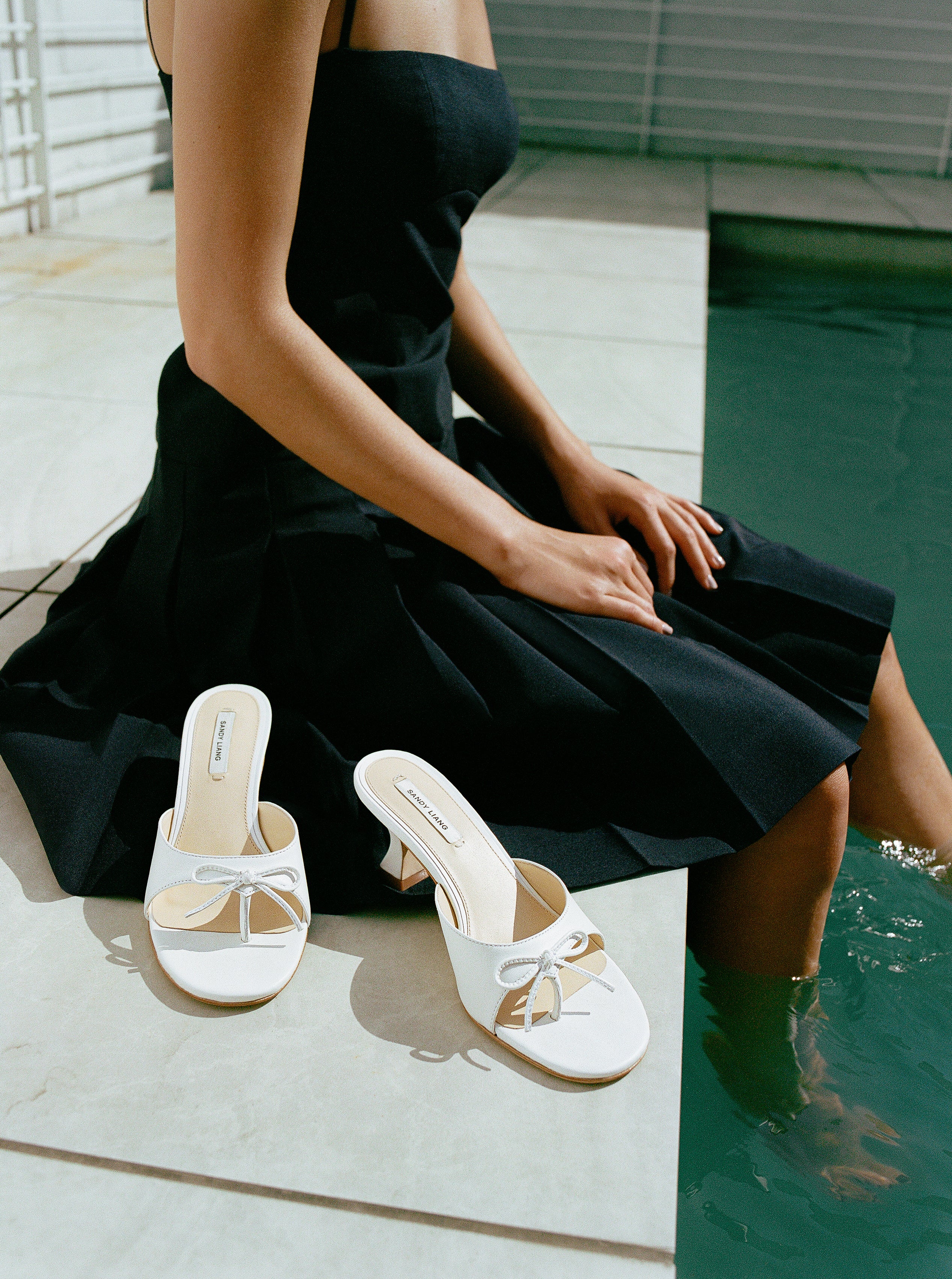 THONG MULE 60 IN OPTIC WHITE NAPPA - Image 3